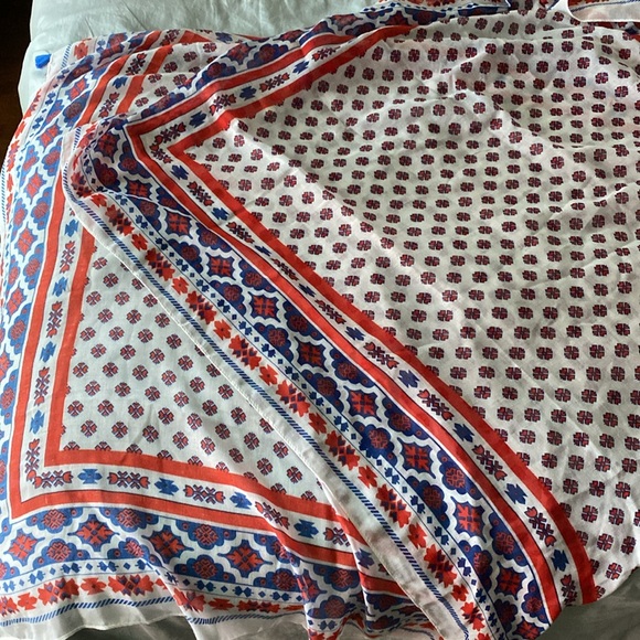 ModCloth Red White and Blue Fringe Summer Scarf, NWOT - Picture 4 of 5